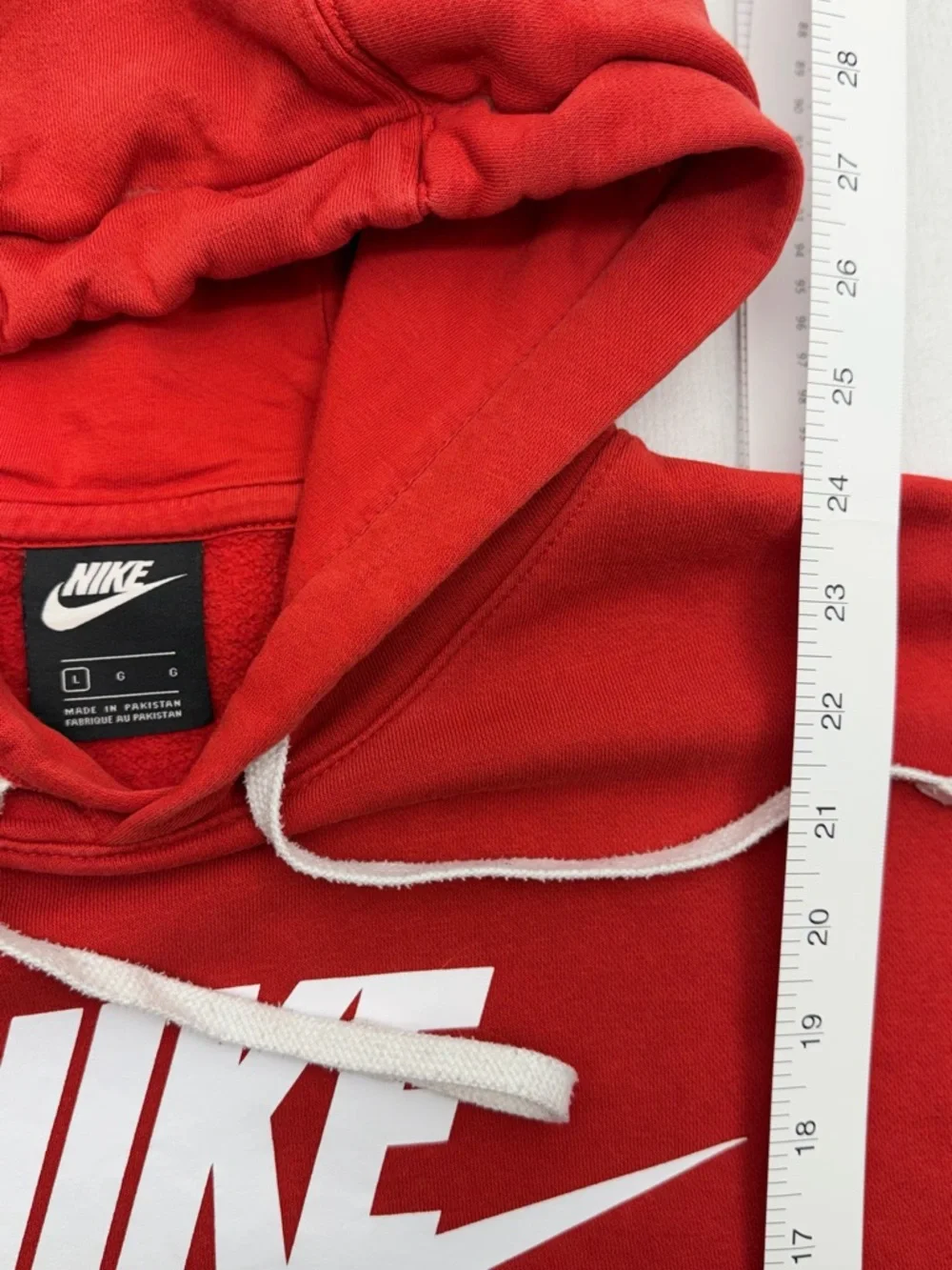 Nike Red Hoodie with White Swoosh Logo - Picture 4 of 6